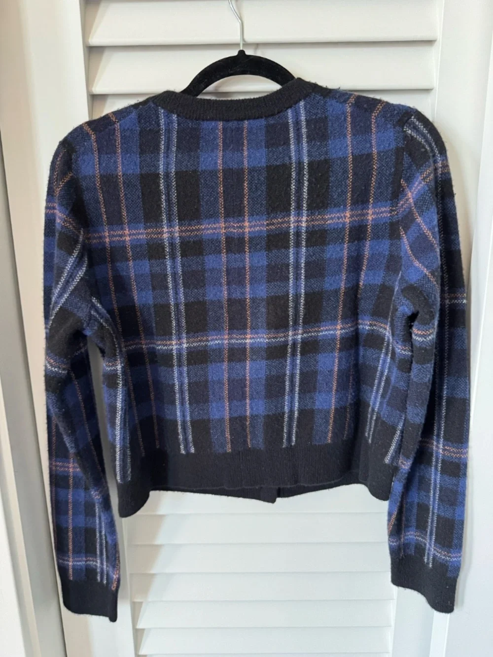 Vince Plaid Wool Cashmere Cardigan Boxy Crop S